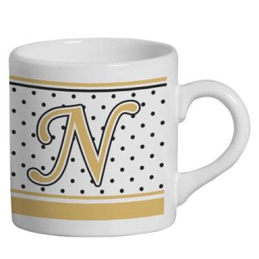 Imagem de Caneca Small Alfabeto Poá Branco 180ml - Cerâmica Regina