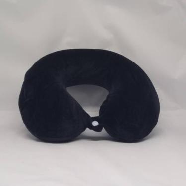Imagem de Almofada de Pescoço para Viagem Toque Aveludado Macio - Yaay, Preto