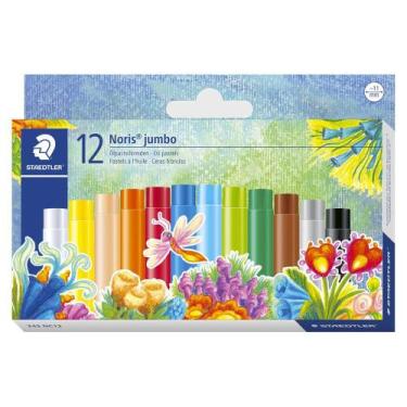 Imagem de Giz Pastel Oleoso Staedtler Noris Club Jumbo 12 Cores