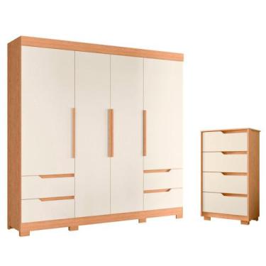 Imagem de Quarto Completo Casal Guarda Roupa Vivacce e Cômoda Sole - Albatroz, F