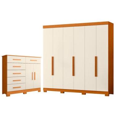 Imagem de Quarto Completo Casal Guarda Roupa Vinci e Cômoda Xangai - Albatroz, C