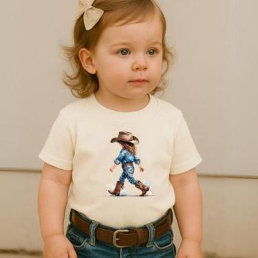 Imagem de Camiseta Infantil Blusa Feminina Estampa Menina Country 030 Modinha Ki