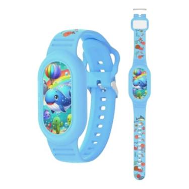 Imagem de Pulseira Compatível com Smarttag2 Infantil Impermeável Prova D'Água (azul baleia)