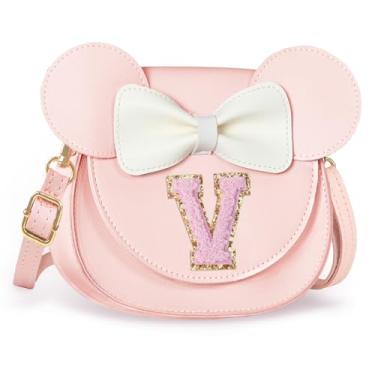 Imagem de Aganmi Linda bolsa tiracolo para meninas 2, 3, 4, 5, 6, 7, 8 anos, presente de aniversário, carteira infantil, rosa, 7.1*6.7*3.1in (18*17*8cm), V