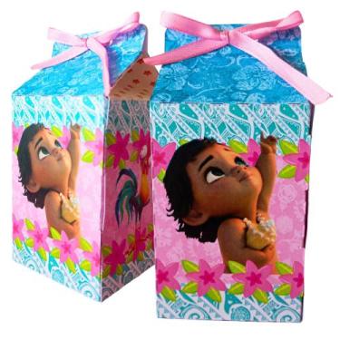 Imagem de Kit 30 Caixinhas Milk Lembrancinhas Moana Baby Kid Personalização Para