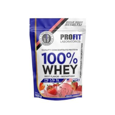 Imagem de 100% Whey Quality Concentrate Protein - 900g Refil Morango - Profit