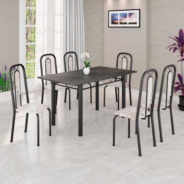 Imagem de Conjunto Sala de Jantar com 6 Cadeiras Lívia Bege / Preto