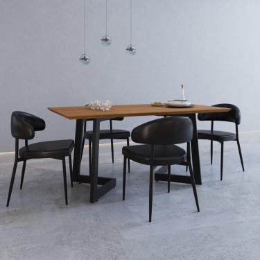 Imagem de Conjunto para Cozinha com 4 Cadeiras Toronto Preto/Mel