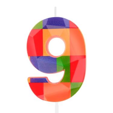 Imagem de Hongplus Bloco de construção colorido 3D, número 9, vela de 9º aniversário, blocos de montar, tijolos, feliz aniversário de 9 anos, topo de bolo para meninos, meninas, crianças, decoração de festa de