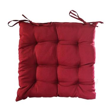 Imagem de Almofada para Cadeira, 40x40cm, Vinho, com Enchimento e Cordinha