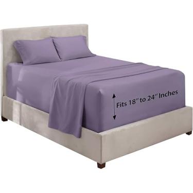 Imagem de Hearth & Harbor Lençóis King California com bolso extra profundo - Jogo de lençol King de luxo para hotel de 4 peças para colchões de até 61 cm - Conjunto de lençóis de cama de luxo ultramacio - Cal