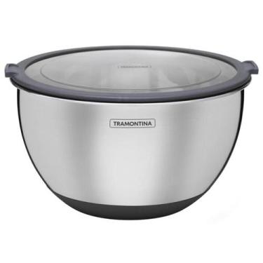 Imagem de Pote Bowl Hermético Aço Inox Cucina 5l Tramontina Tampa Vedação Reserv