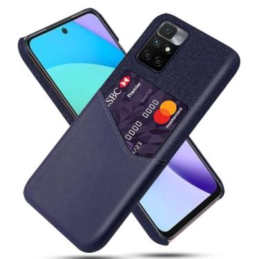 Imagem de Capa para Xiaomi Redmi 10,Tela e tampa de couro PU,Antideslizante,360°cobertura completa à prova de choque com 1 slot de cartão atrás,Prevenção de queda-Blue