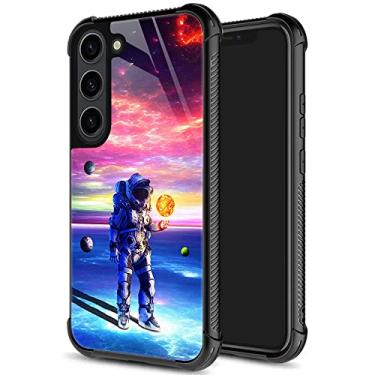 Imagem de Capa para Samsung Galaxy S23, capa Planetary Astronaut Galaxy S23 5G para meninos homens, design padrão à prova de choque capa de vidro orgânico antiarranhões compatível com Samsung Galaxy S23 de 6,1 polegadas