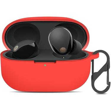 Imagem de LDSXAY Capa Protetora De Silicone Compatível Com Sony Wf-1000Xm5, Para Fones Ouvido Sem Fio Xm5, Led Frontal Visível (Vermelho)