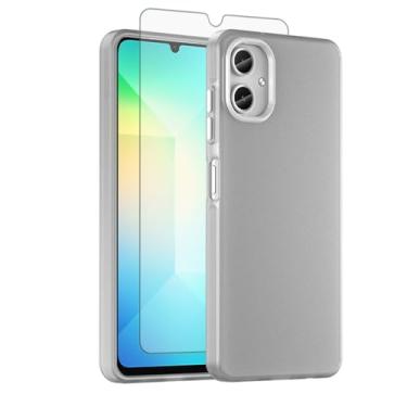 Imagem de Asuwish Capa de telefone para Samsung Galaxy A06 4G/5G, compatível com Magsafe Magnetic, protetor de tela de vidro temperado, traseira fosca translúcida à prova de choque, capa fina Ao6 A 06 4G LTE