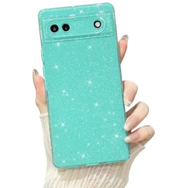 Imagem de MINSCOSE Capa compatível com Google Pixel 6a, linda capa brilhante de TPU fina e fina à prova de choque para mulheres e meninas para Google 6a 6,1 polegadas - verde menta