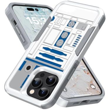 Imagem de Candykisscase Capa para iPhone 14 Pro, R2D2 Astromech Droid Robot padrão de absorção de choque PC rígido e capa protetora de camada dupla híbrida de silicone interno para Apple iPhone 14 Pro 6,1