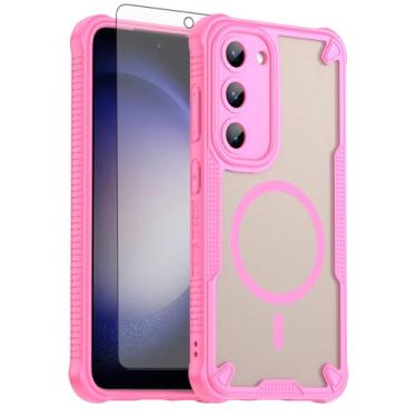 Imagem de Asuwish Capa de telefone para Samsung Galaxy S23 5G, compatível com Magsafe Magnetic, protetor de tela, capa protetora à prova de choque traseira fosca translúcida S 23 23S GS23 SM-S911U 6,1 polegadas