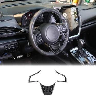 Imagem de Treesiche Capa de acabamento do painel do botão do volante do console central para 2018-2025 Crosstrek/Legacy/Outback, 2017-2024 Impreza, 2019-2024 Ascent/Forester, WRX 2022-2023 (acessórios de fibra