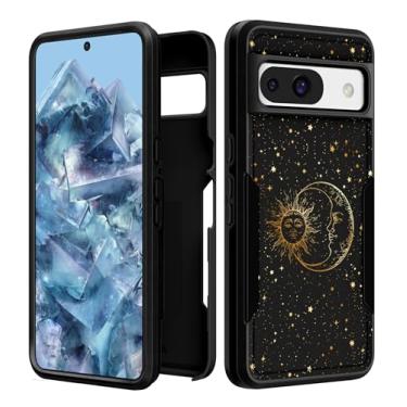 Imagem de Plakill Capa feminina para Google Pixel 8A - Capa feminina fofa kawaii estética design exclusivo sol e lua resistente à prova de choque de grau militar adolescentes para celular Google Pixel 8A