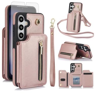 Imagem de Asuwish Capa de celular para Samsung Galaxy A14/M14 5G RFID carteira celular com protetor de tela de vidro temperado, alça transversal, compartimento para cartão de crédito, suporte A 14 4G 14 A 14 M