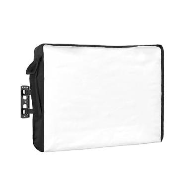 Imagem de Capa de TV externa branca sólida à prova d'água capas de TV à prova de intempéries para tela plana externa de 76 a 81 cm, protetor protetor de TV 76 cm L x 48 cm A x 11 cm P