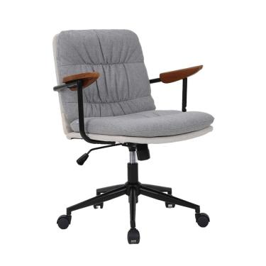 Imagem de Cadeira de Escritório Secretária Giratória Bennett Cinza e Bege