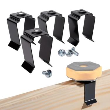 Imagem de POWERTEC Clipes de mola para disco de cachorro de banco – Pacote com 4 clipes de garra com parafusos, serve para Sawhorses 2x4 e superfícies de trabalho leves para corte, lixamento e marcenaria (72204