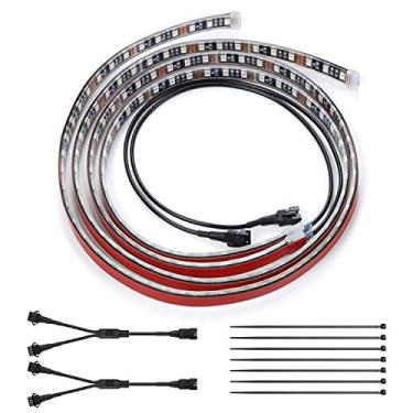 Imagem de DITRIO 2 Peças De Tiras Luz Led Neon Rgb 4 Pés Com Brilho Inferior, 12 V Dc Para Motocicletas, Triciclos, Reboques, Carrinhos Golfe, Quadriciclos, Utvs (Somente Série Inficolors)