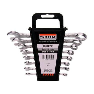 Imagem de Jogo De Chave Combinada 6 Á 17Mm 8 Pçs Starfer Aço Cromado