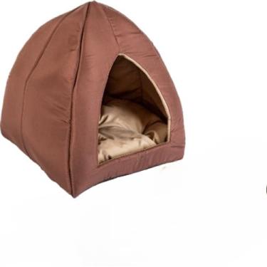 Imagem de Cama Caminha Toca Iglu Pet Cachorro Gato Conforto Qualidade M Luxo (Marrom)