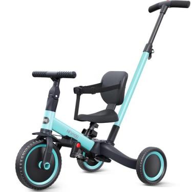 Imagem de Triciclo newyoo TR007 para 1 a 3 anos com alça de pressão parental azu