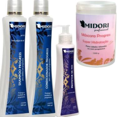 Imagem de Kit Shampoo Condicionador Máscara Progress Protetor Midori