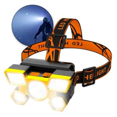 Imagem de Lanterna De Cabeça Recarregavel 5 Led Potentes Longo Alcance - Hxt