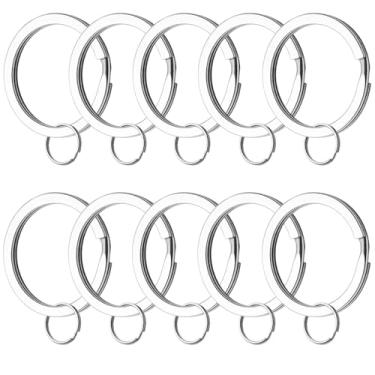 Imagem de XGIZMOO Porta-chaves resistentes, anel redondo dividido para chaveiros, pacote com 10 porta-chaves de aço inoxidável de 2,5 cm de diâmetro para casa, carro, etiqueta de cachorro, cordão, acessório