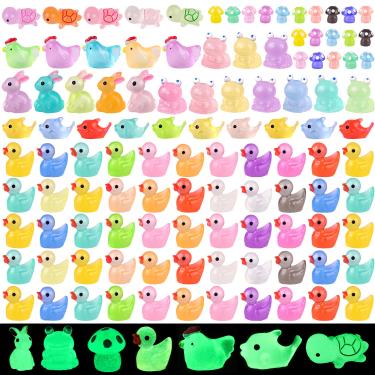 Imagem de TINKRSTUFF Mini Glitter Colorido Pequenos Pequenos Patos de Resina para Esconder Figuras de Animais de Plástico para Micro Decorações de Aquário de Casas de Bonecas