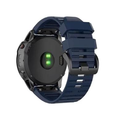 Imagem de Pulseira De Silicone Marca 123smart 123-22mm Compativel Com Fenix 7 Fenix 6 Approach S62 S60 Quatix5 Marq Forerunner 935 945 Coros Vertix Instinct (Azul Marinho, 22mm)