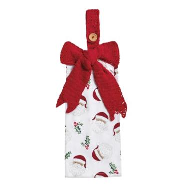 Imagem de Mud Pie Toalha suspensa de crochê com laço de Natal