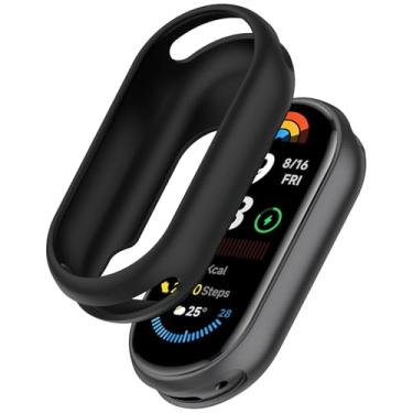 Imagem de MOTONG Capa protetora compatível com Xiaomi Band 10 – Capa protetora de silicone para relógio compatível com Xiaomi MI Band 10/9/8 (preto)