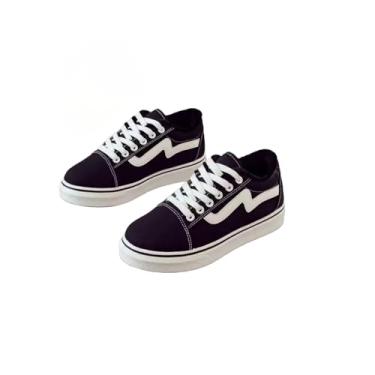 Imagem de Tênis Cano Alto Infantil Unissex – Preto com Branco, Casual e Confortável, Cadarço – Tamanho 37