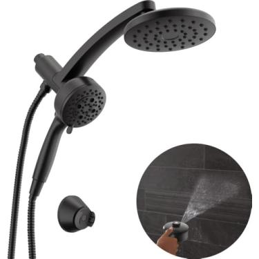 Imagem de Delta 7-Setting PivotPro Chuveiro combinado 3 em 1 com spray ProClean, Chuveiro redondo dourado escovado com spray portátil, 2,5 GPM, bronze champanhe Lumicoat 58600-CZ-PR25