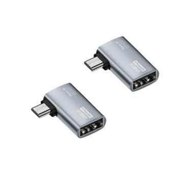 Imagem de Norsimda Adaptador OTG com ângulo esquerdo USB 2.0 micro macho para USB fêmea para Samsung, Firestick, PS Classic, SNES Mini, NES/SNES Classic, Chromecast e mais smartphones ou tablets (pacote com 2)