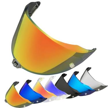 Imagem de YMTSGEQ Substituição de viseira de capacete para R2R. Protetor de capacete de motocicleta Para-brisa Proteção UV de PC Compatível com KYT R2R (Revo Deep Red)