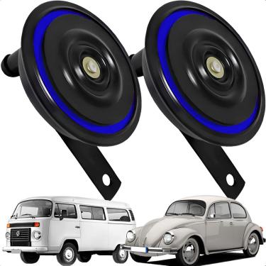Imagem de Buzina Fusca Brasilia Kombi Bi-bi 12v 2 Terminais (par) 92mm
