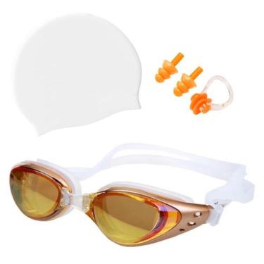 Imagem de Kit Óculos Touca Silicone Protetor Nasal Aurícular Natação Profissiona