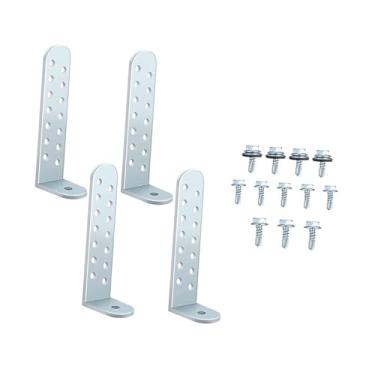 Imagem de Ｂｅｓｇａ 4x Kit de Fixação de Suportes de Condensador em Metal em Forma de L com Parafusos para de Telhado