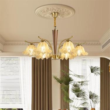 Imagem de Lâmpada Pingente LED E Candelabro Home Estilo Americano Retro Contemporâneo Design Criativo Simples Com Toque De Arte Ideal Para Sala De Estar Sala De Jantar (D 6 luzes)