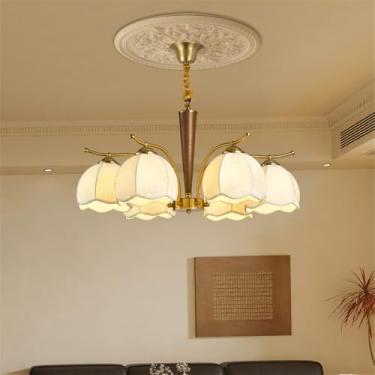 Imagem de Lâmpada Pingente LED E Candelabro Home Estilo Americano Retro Contemporâneo Design Criativo Simples Com Toque De Arte Ideal Para Sala De Estar Sala De Jantar (E 6 luzes)