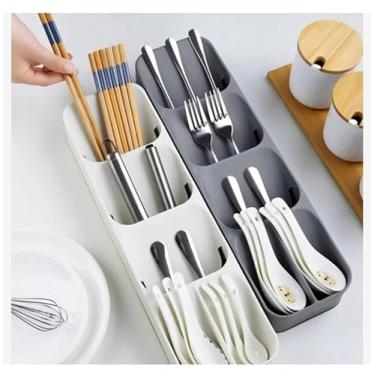 Imagem de Organizador de Talheres para Gaveta, Divisória para Garfo, Faca e Colher, Separador para Cozinha